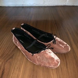 Velvet ballet flats